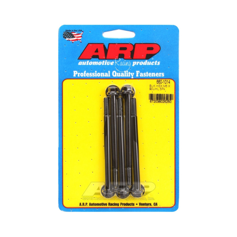 Set de șuruburi și piulițe universale ARP M6 x 1,00 – șuruburi hexagonale cu oxidare neagră, x5 - ARP-660-1014 - 660-1014 - 3666618195599